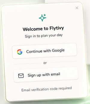 Flytivy sign in screen