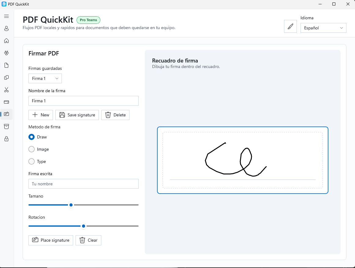 Editor de firma de PDF PowerKit